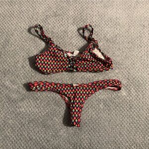 Wicked Weasel Vibrant Diamond Pattern Bikini Set